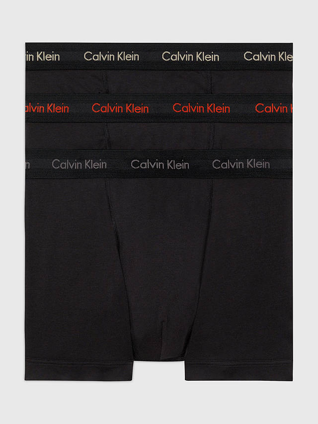 Calvin Klein Plain Trunks, Pack of 3, Black