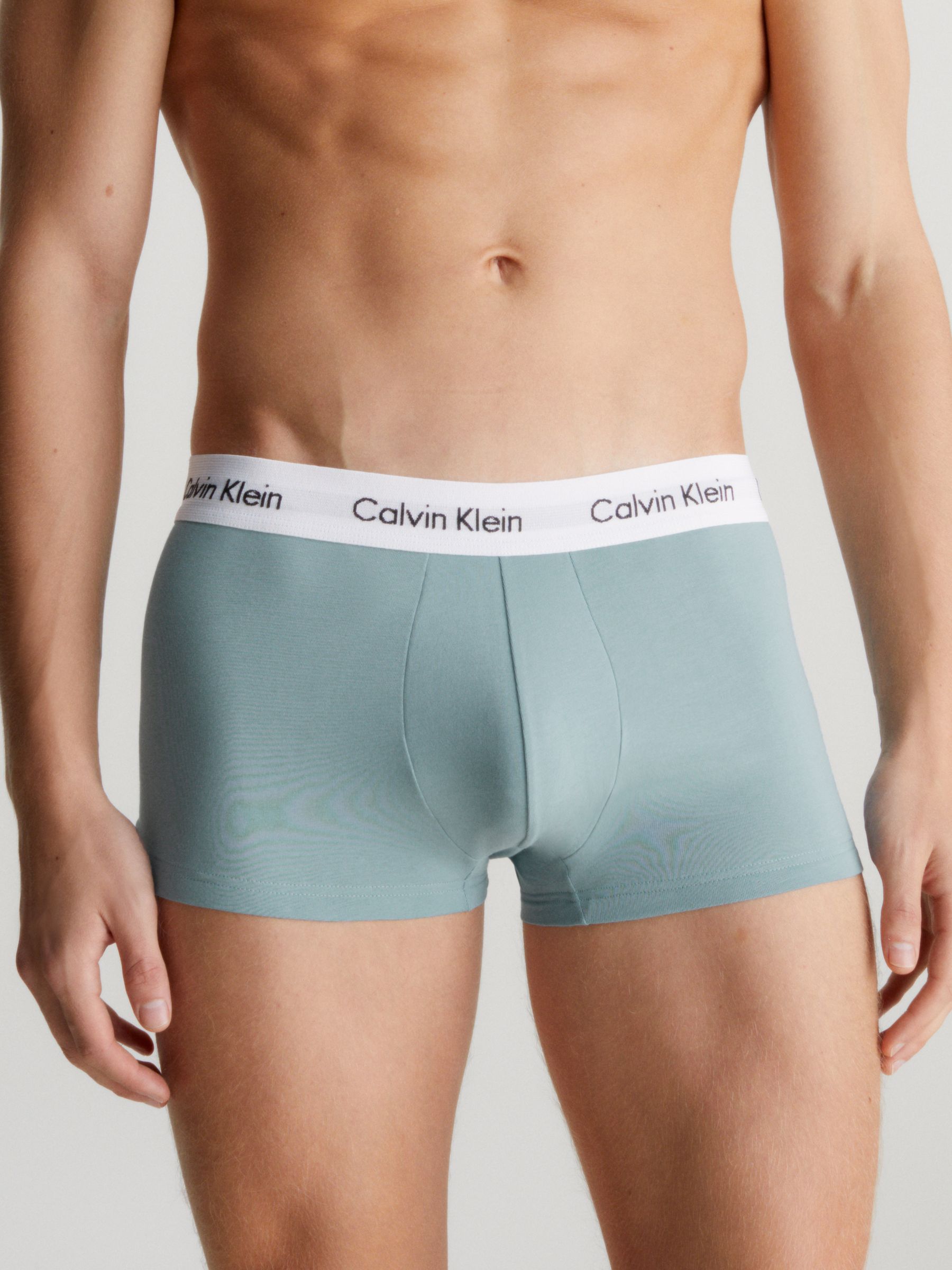 Calvin Klein Low Rise Boxer Briefs, Pack of 3, Blue, Arona, Green, L