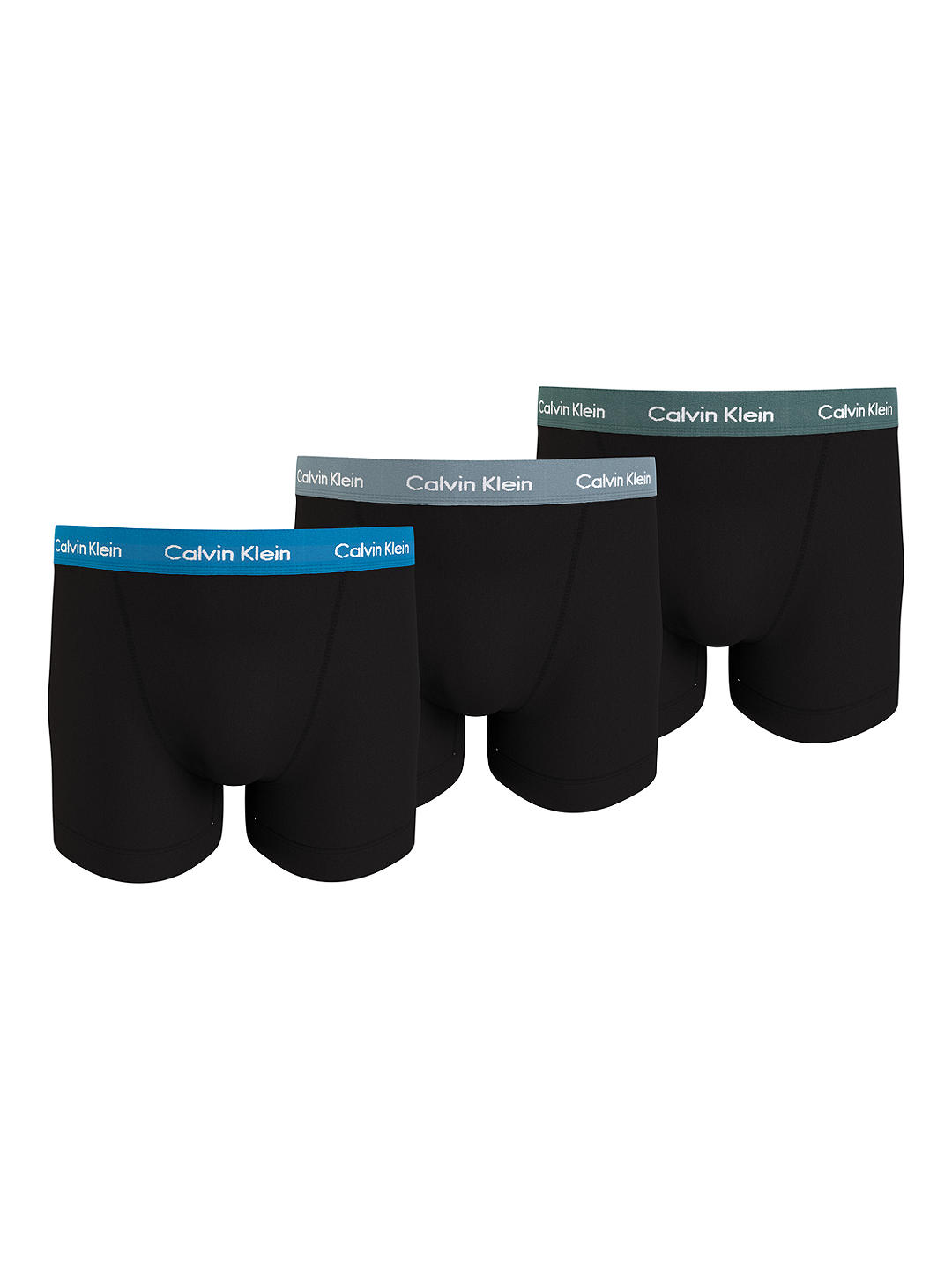 Calvin Klein Cotton Stretch Mid Rise Trunks, Pack of 3, Black/Multi