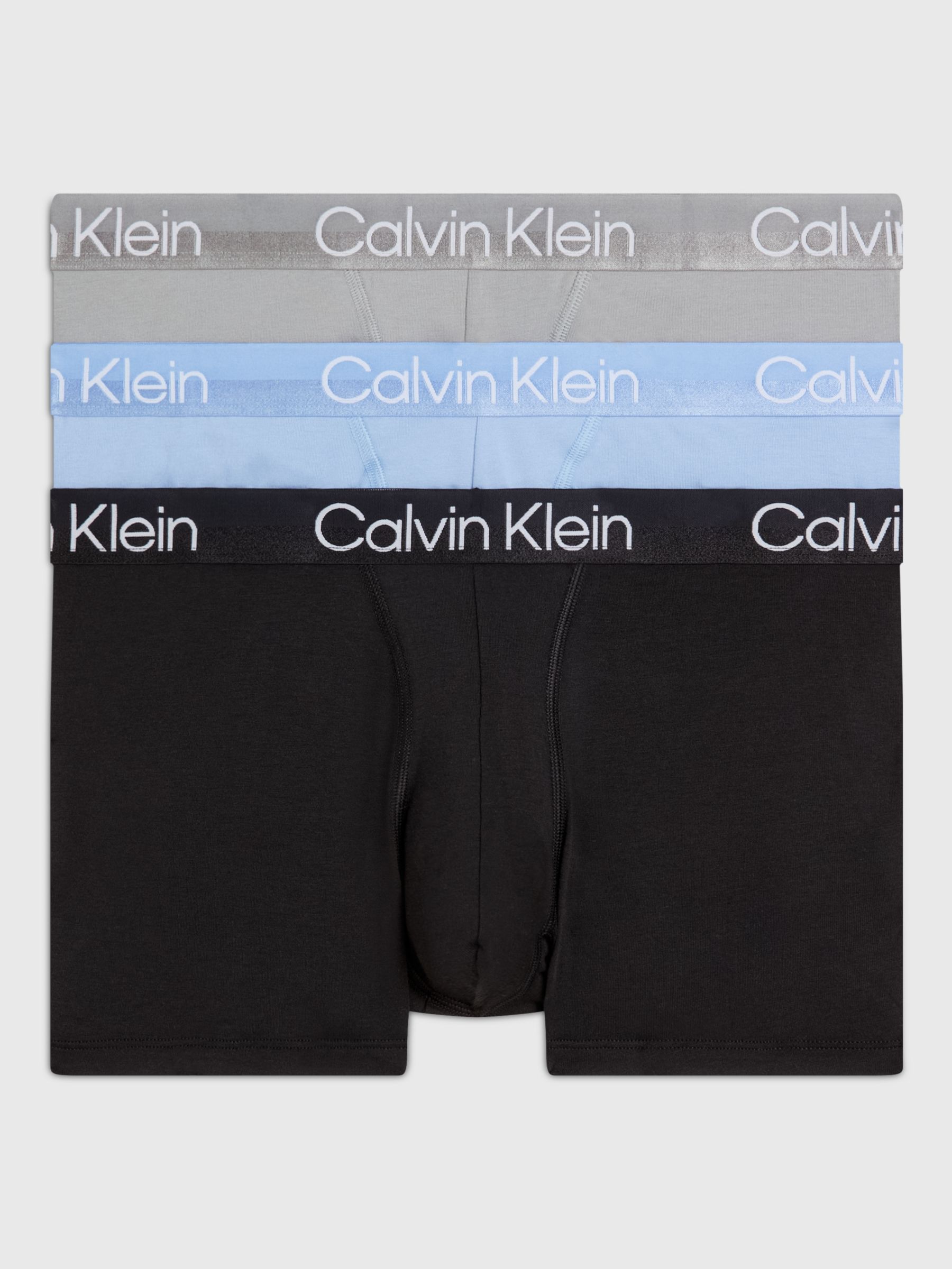 Calvin Klein Underwear SUSTAIN STEEL COTTON TRUNK 3-PACK Multi - BLACK/  WHITE/ GREY HEATHER