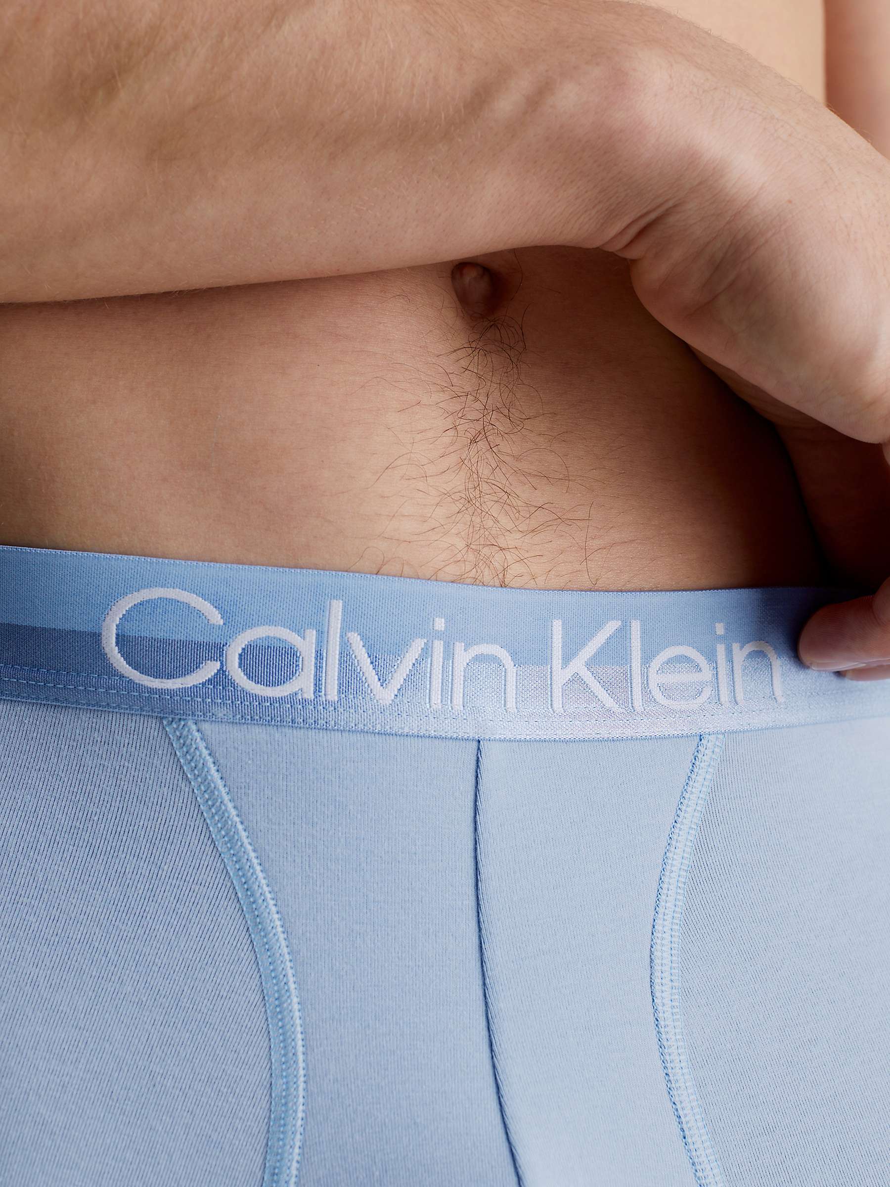 Buy Calvin Klein Cotton Stretch Trunks, Pack of 3, Griffin Grey/Blue/Black Online at johnlewis.com
