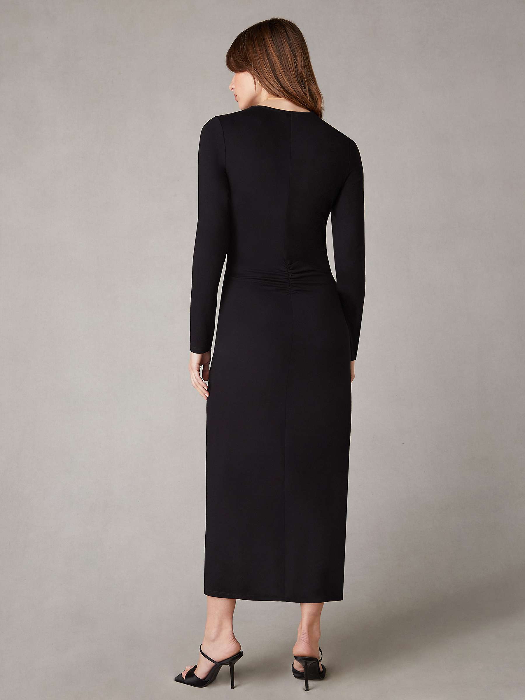 Buy Ro&Zo Jersey Ruched Side Midaxi Dress, Black Online at johnlewis.com