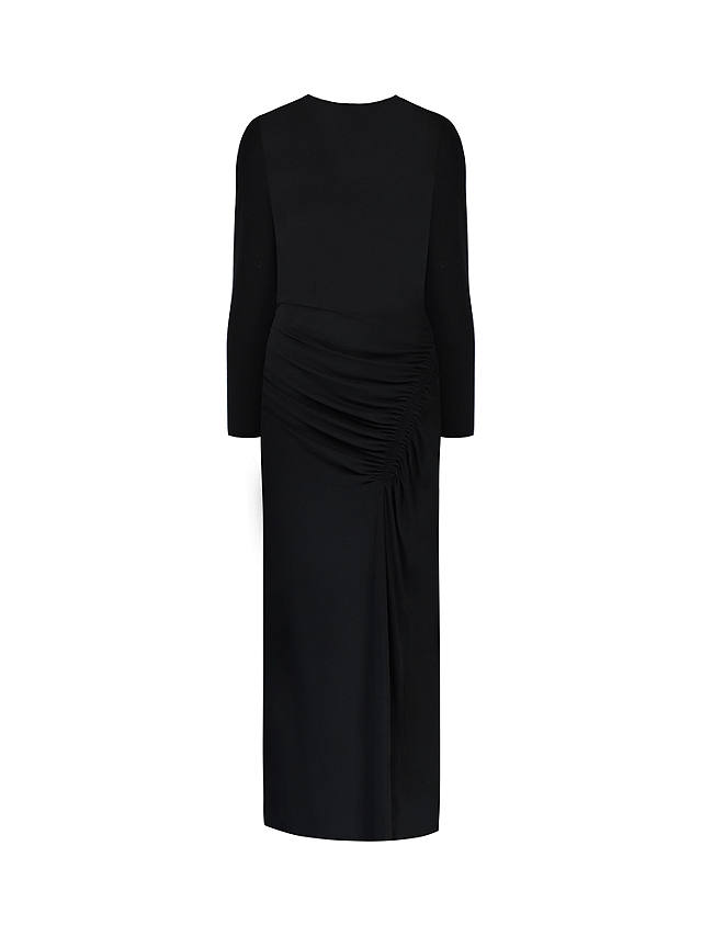 Ro&Zo Jersey Ruched Side Midaxi Dress, Black