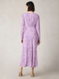 Ro&Zo Petite Geo Print Ruched Front Midi Dress, Purple/Multi