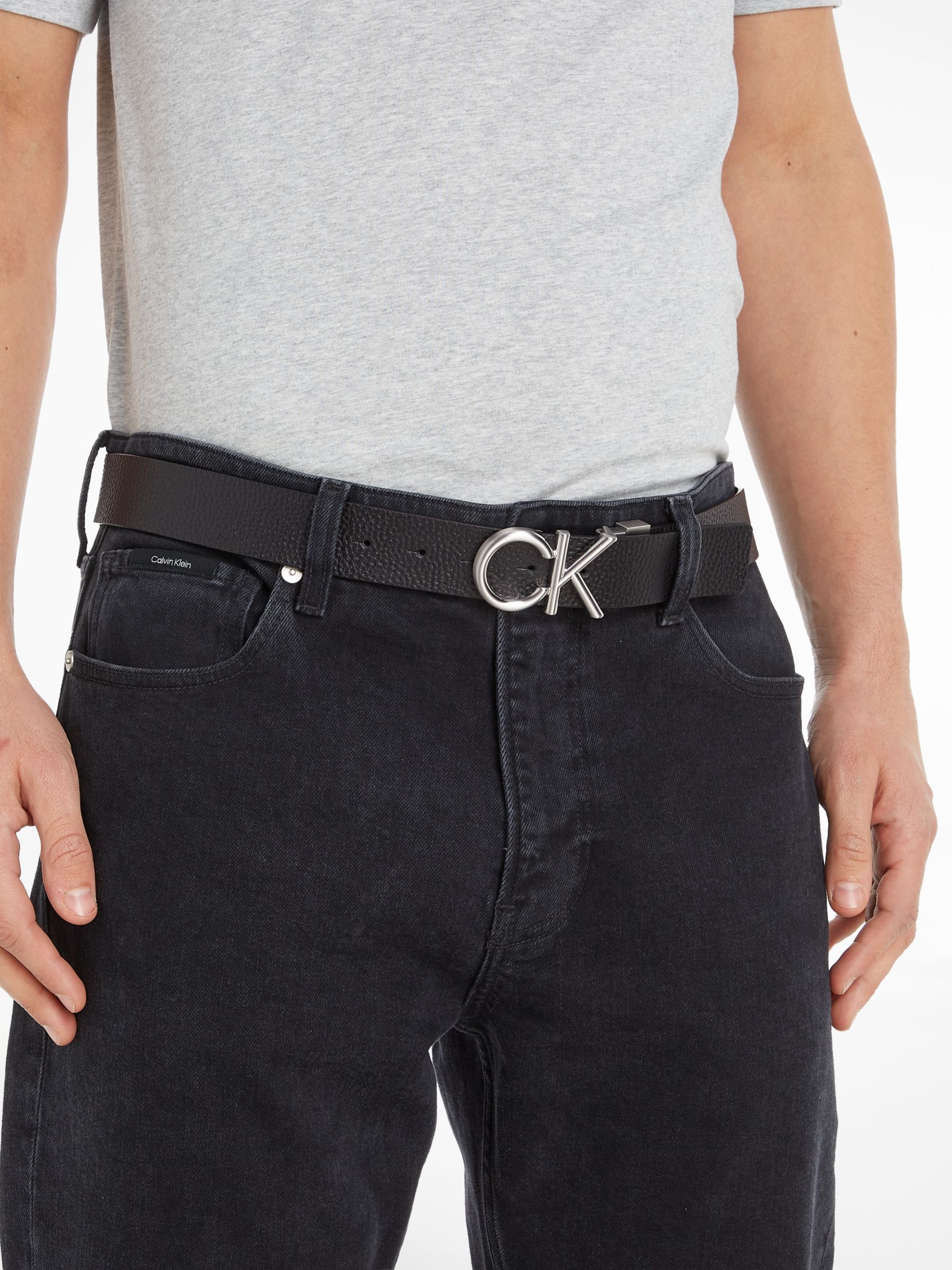 Buy Calvin Klein Reversible Leather Belt, Black/Dark Brown Online at johnlewis.com