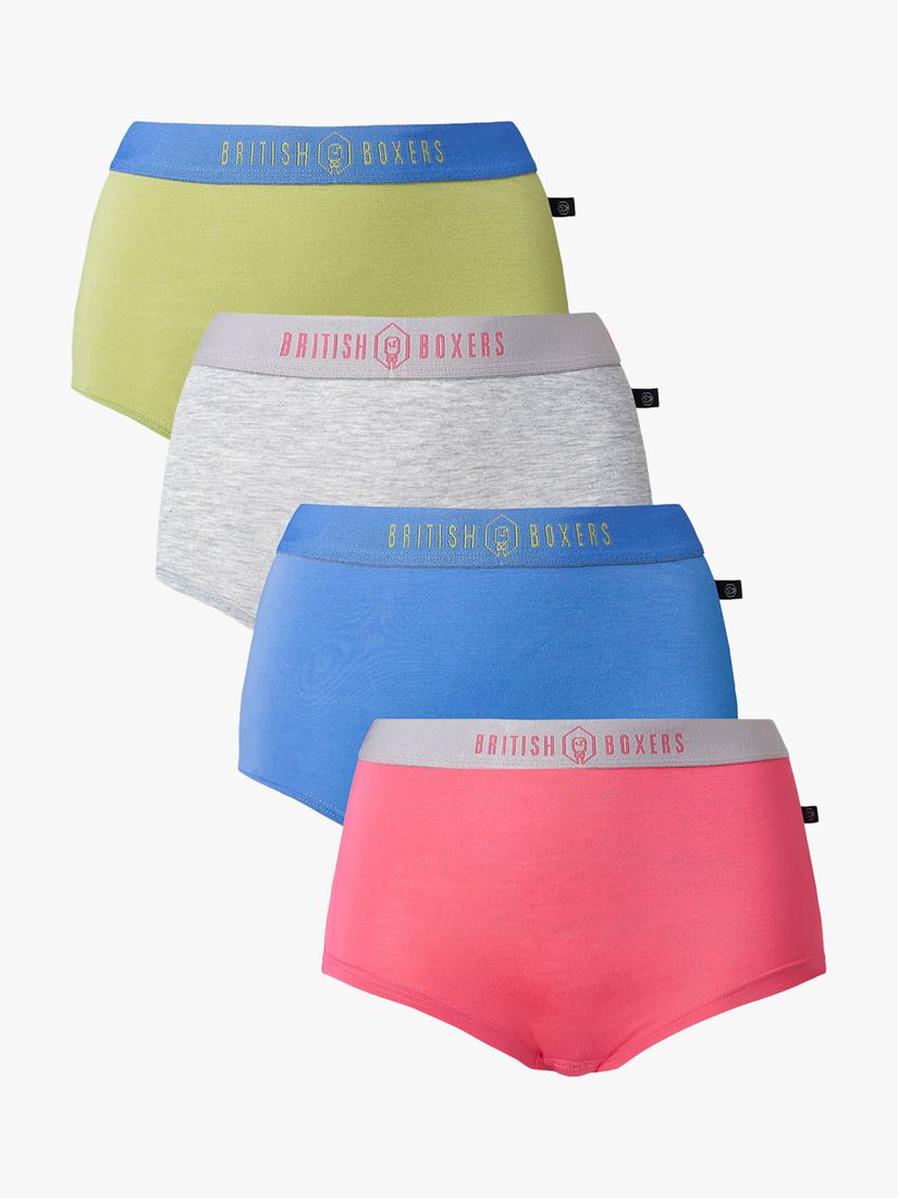 British Boxers Bamboo Hipster Boxer Briefs, Pack of 4, Fresh Pastels, XS