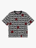 BOSS Kids' All Over Print T-Shirt, Black/Multi