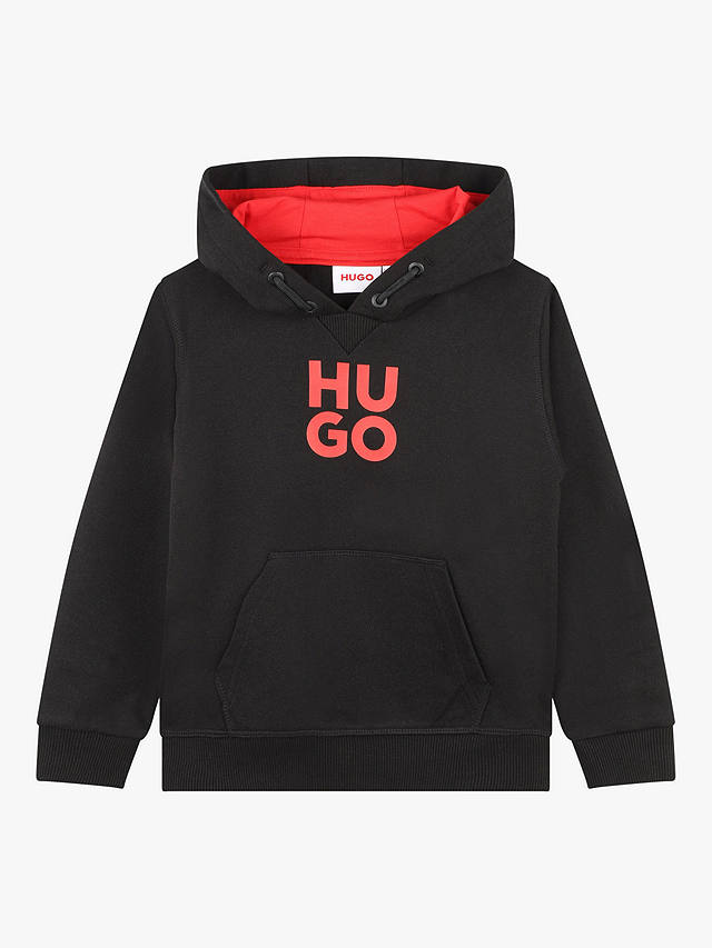 BOSS Kids' HUGO Hooded Sweatshirt, Black