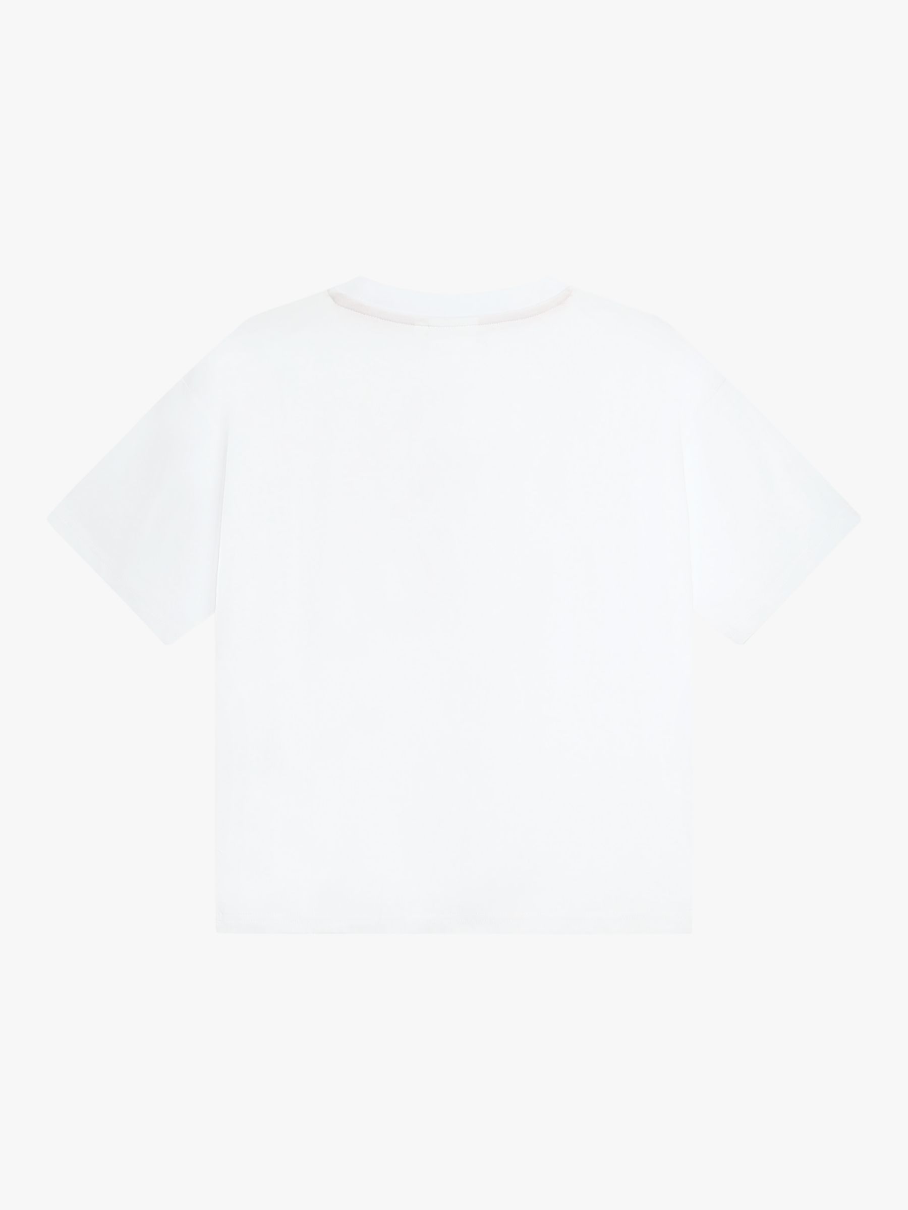 HUGO Kids' Stacked Logo T-Shirt, White/Red, 4 years