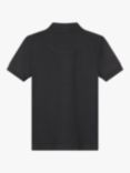 BOSS Kids' HUGO Logo Piqué Short Sleeve Polo Shirt, Black