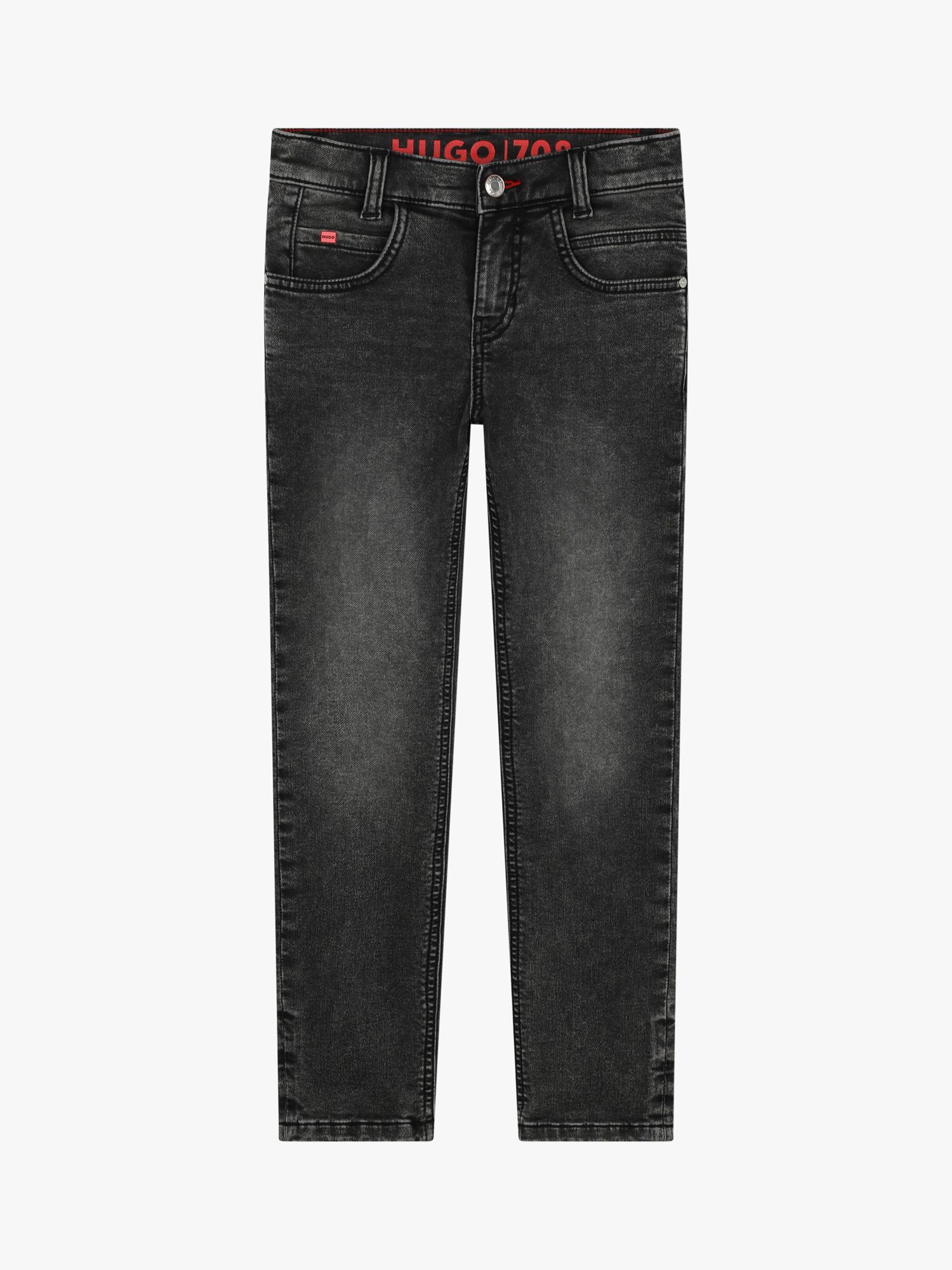 Buy HUGO Kids' Slim Fit Jeans, Black Online at johnlewis.com