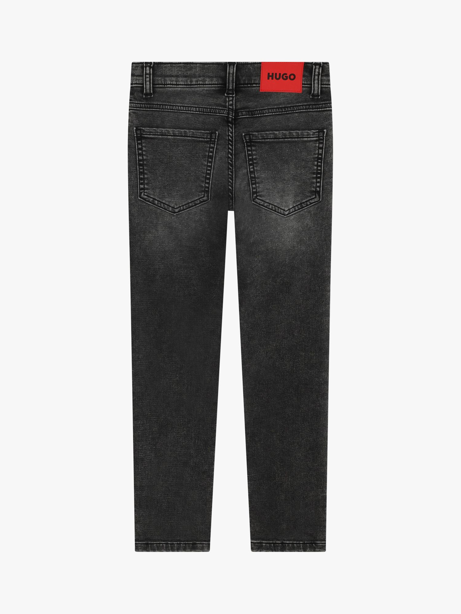 Buy HUGO Kids' Slim Fit Jeans, Black Online at johnlewis.com