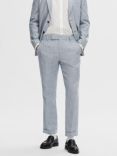 SELECTED HOMME Anton Linen Blend Suit Trousers, Light Blue