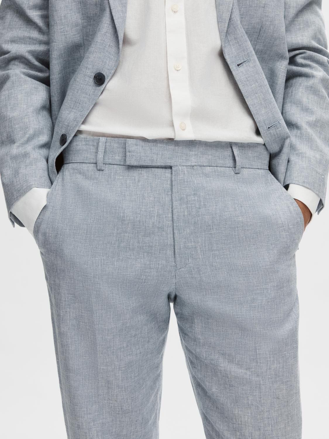 SELECTED HOMME Anton Linen Blend Suit Trousers, Light Blue, 30R