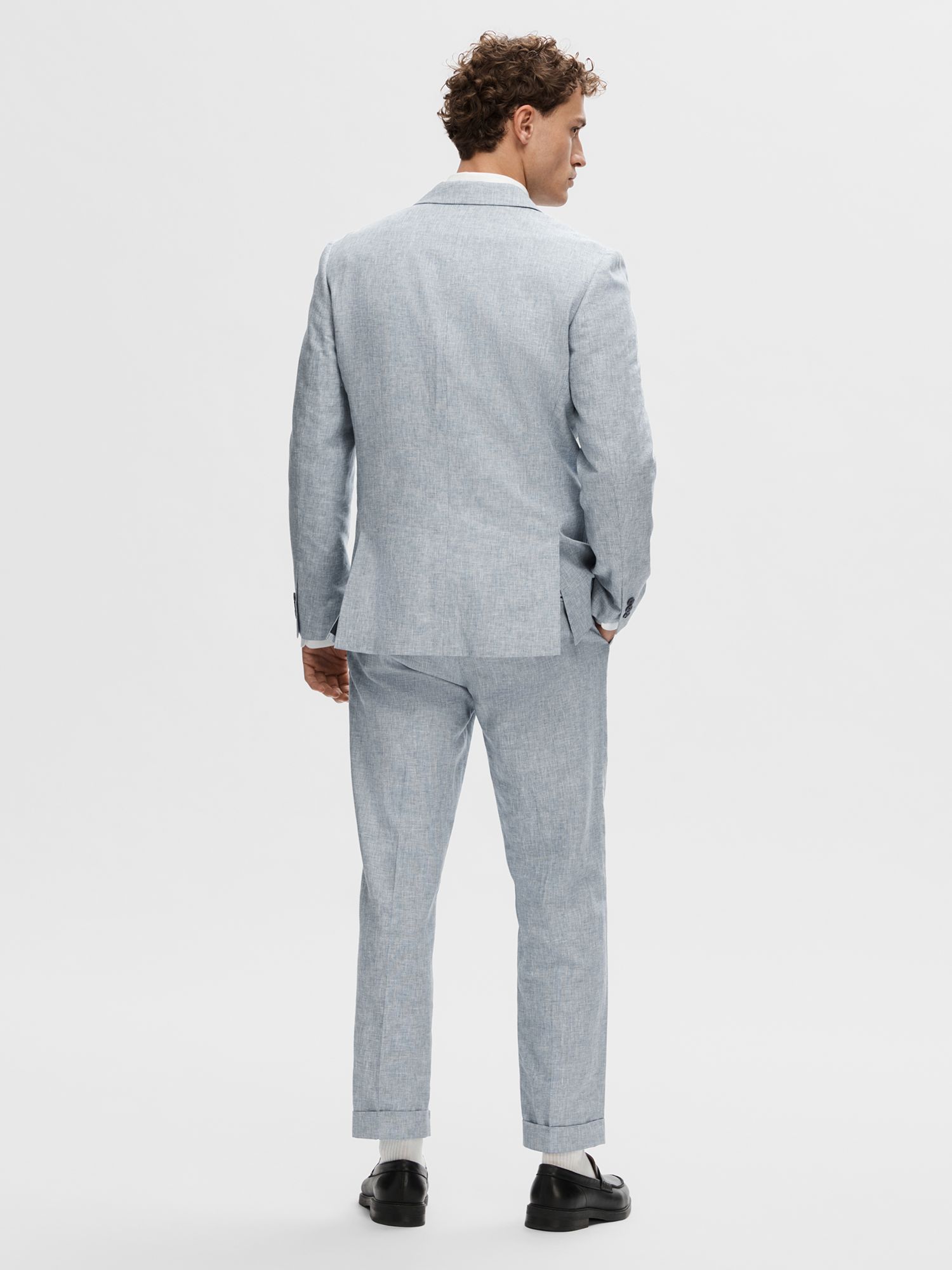 Buy SELECTED HOMME Regular Fit Linen Blazer, Light Blue Online at johnlewis.com