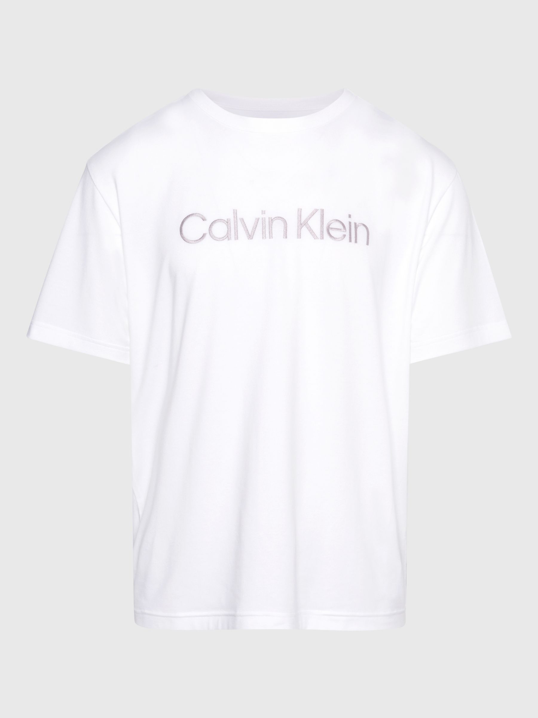 Calvin Klein Slogan Crew Neck Lounge Top, White, L