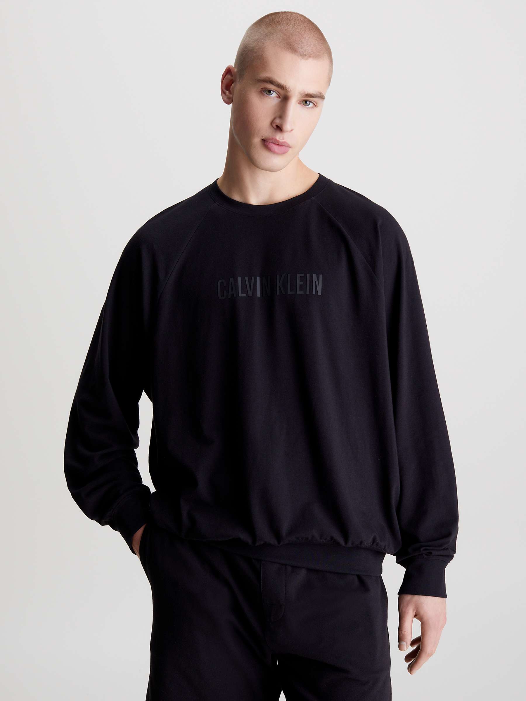Buy Calvin Klein Slogan Jumper, Black Online at johnlewis.com