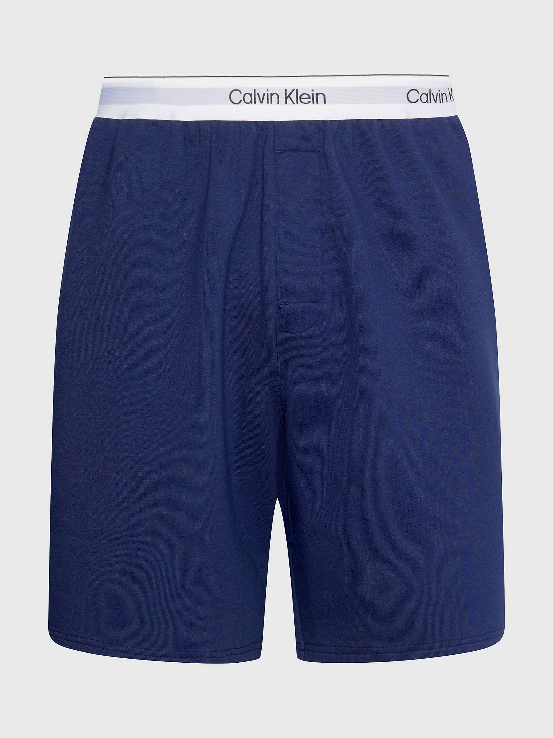 Buy Calvin Klein Slogan Lounge Shorts, Blue Shadow Online at johnlewis.com
