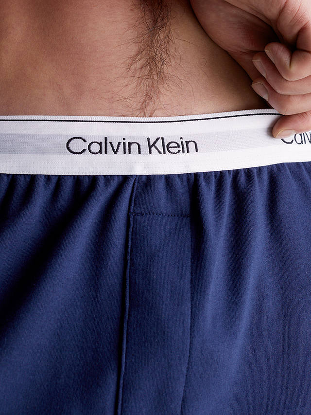 Calvin Klein Slogan Lounge Shorts, Blue Shadow