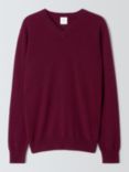 John Lewis Made in Italy Cashmere V-Neck Jumper, Deep Burgundy