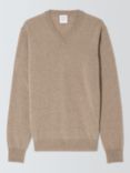 John Lewis Made in Italy Cashmere V-Neck Jumper, Biscuit