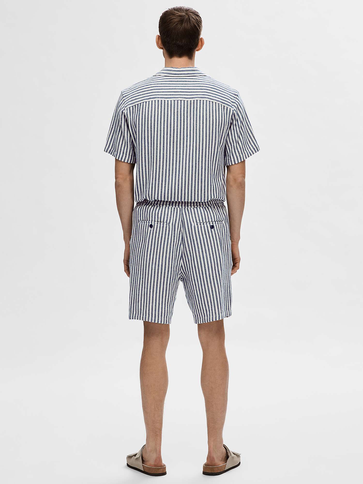 Buy SELECTED HOMME Stripe Shorts, Dark Sapphire Online at johnlewis.com