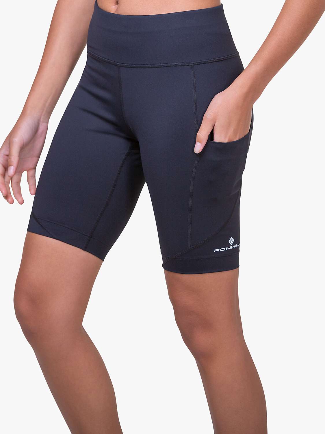 Buy Ronhill Stretch Breathable Sports Shorts, Black Online at johnlewis.com