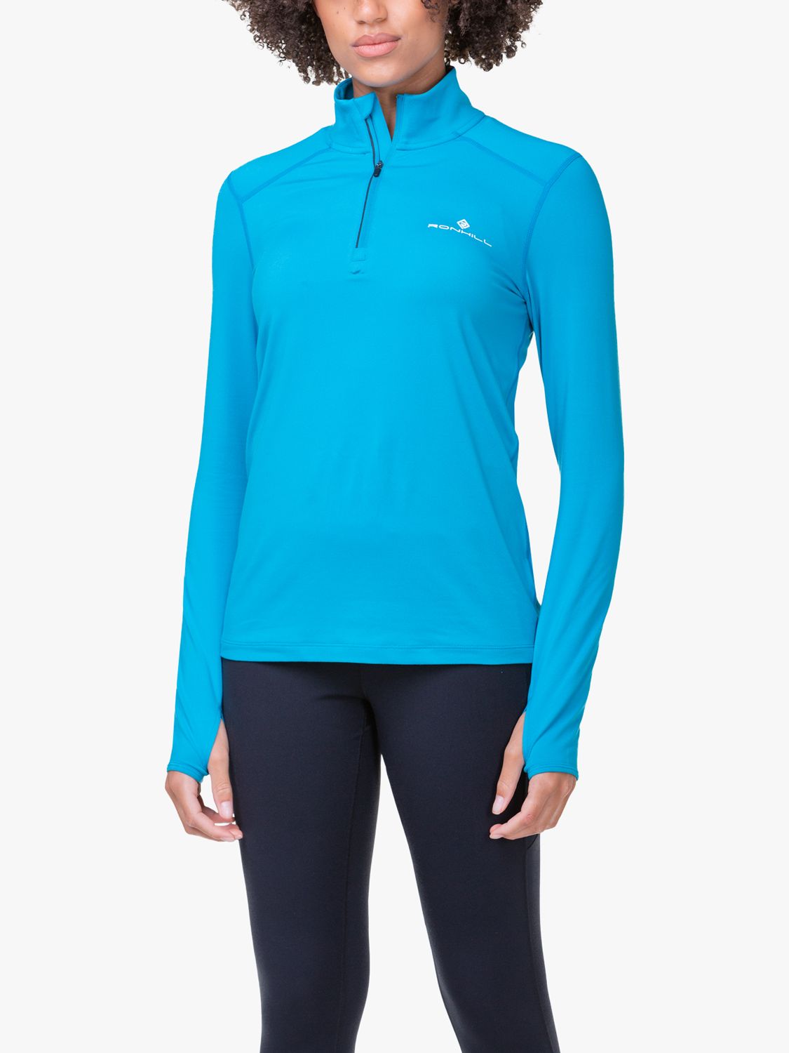 Buy Ronhill Half Zip Thermal Base Layer Top, Turquoise Online at johnlewis.com
