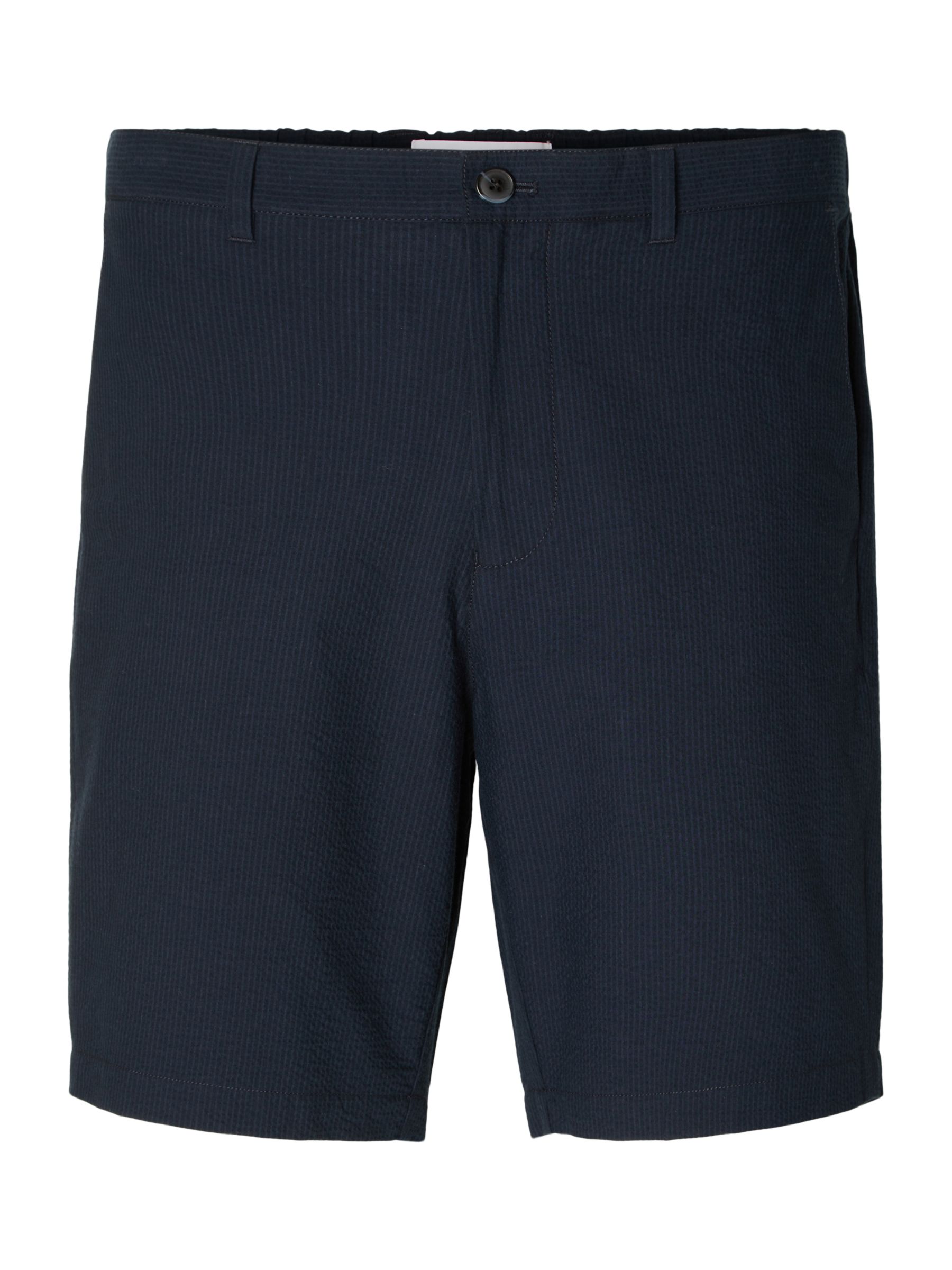 Buy SELECTED HOMME Regular Fitted Seersucker Shorts, Blue Online at johnlewis.com