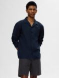 SELECTED HOMME Relax Fitted Linen Shirt, Sky Captain