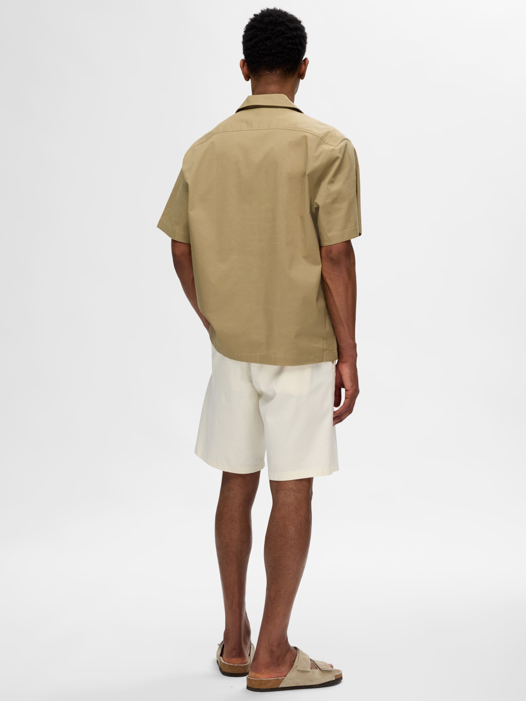 Buy SELECTED HOMME Boxy Short Sleeved Shirt, Green Online at johnlewis.com