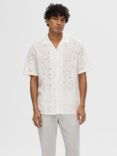 SELECTED HOMME Jax Broderie Shirt, Bright White