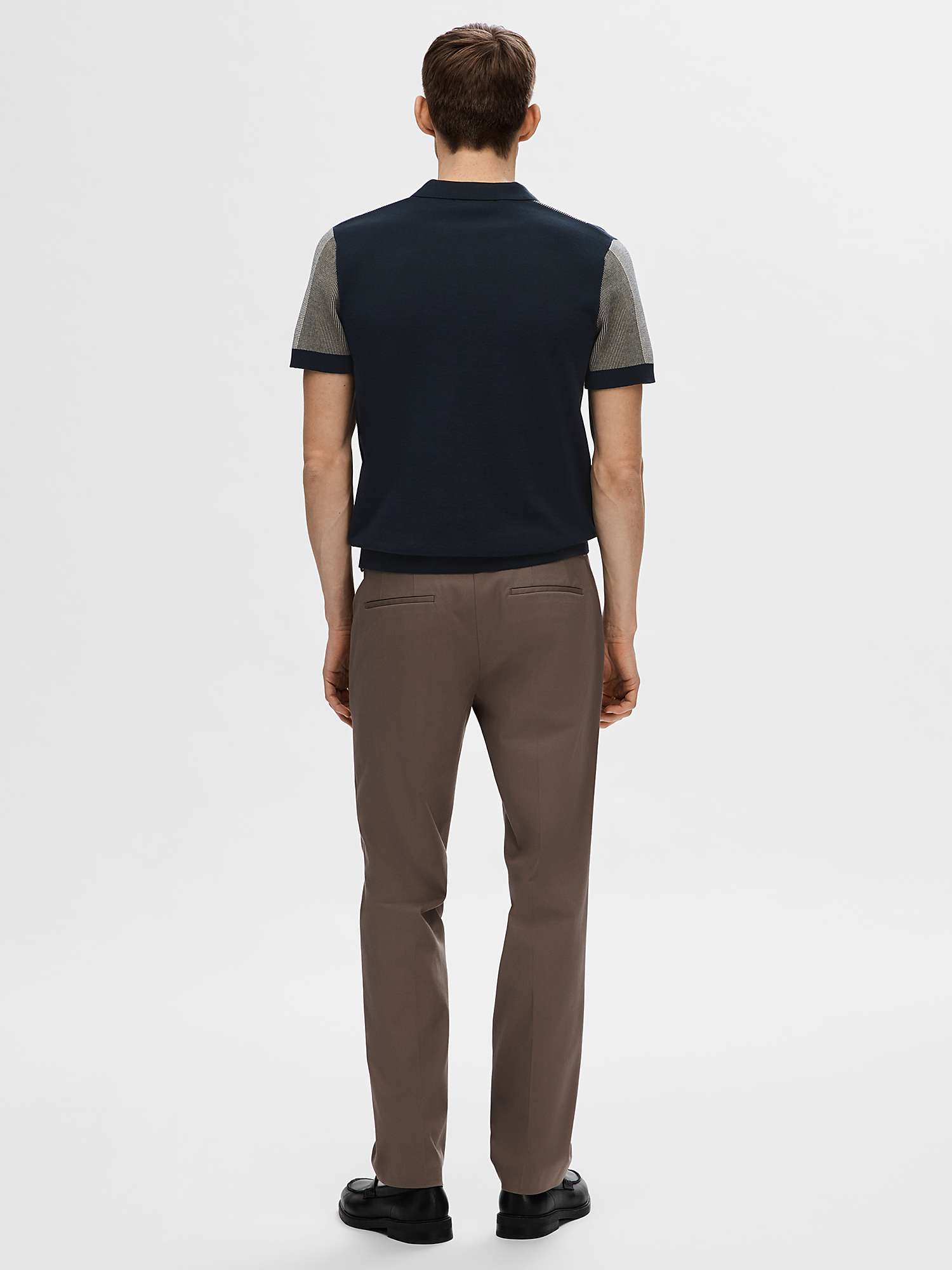 Buy SELECTED HOMME Wide Stripe Polo Shirt, Sky Captain Online at johnlewis.com