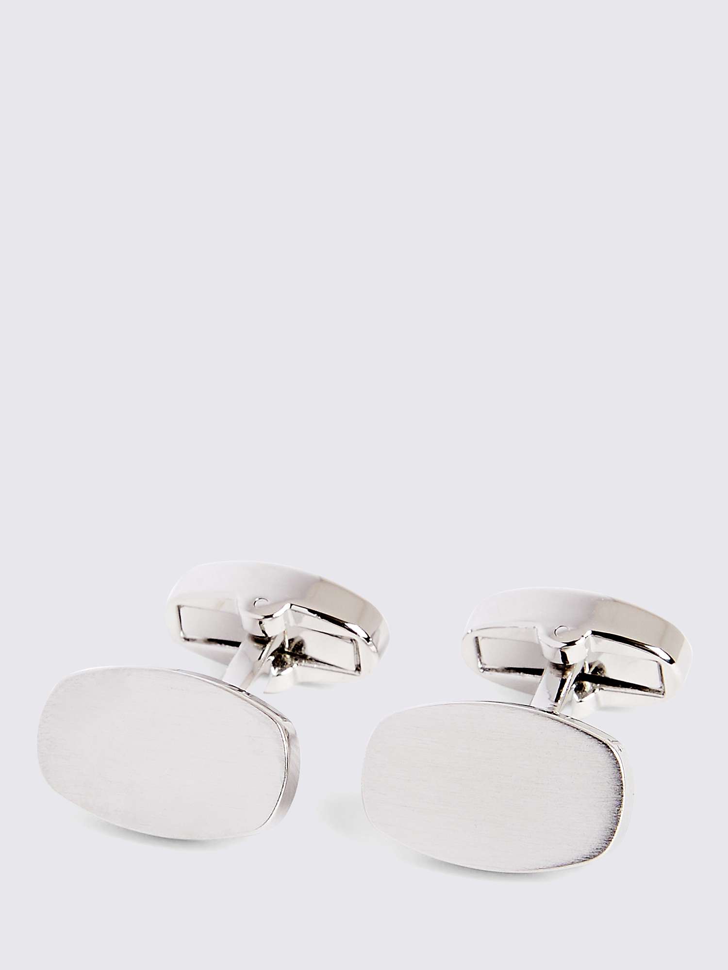 Buy Moss Brushed Squoval Cufflinks, Silver Online at johnlewis.com