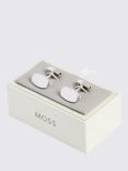 Moss Brushed Squoval Cufflinks, Silver