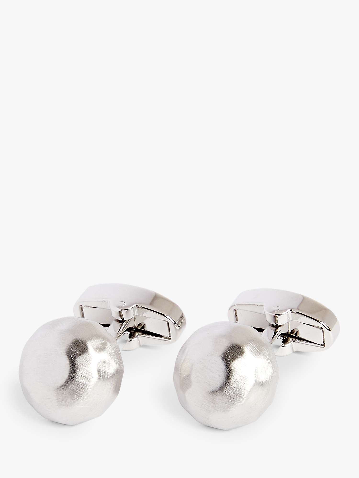 Buy Moss Brushed Dome Cufflinks, Silver Online at johnlewis.com