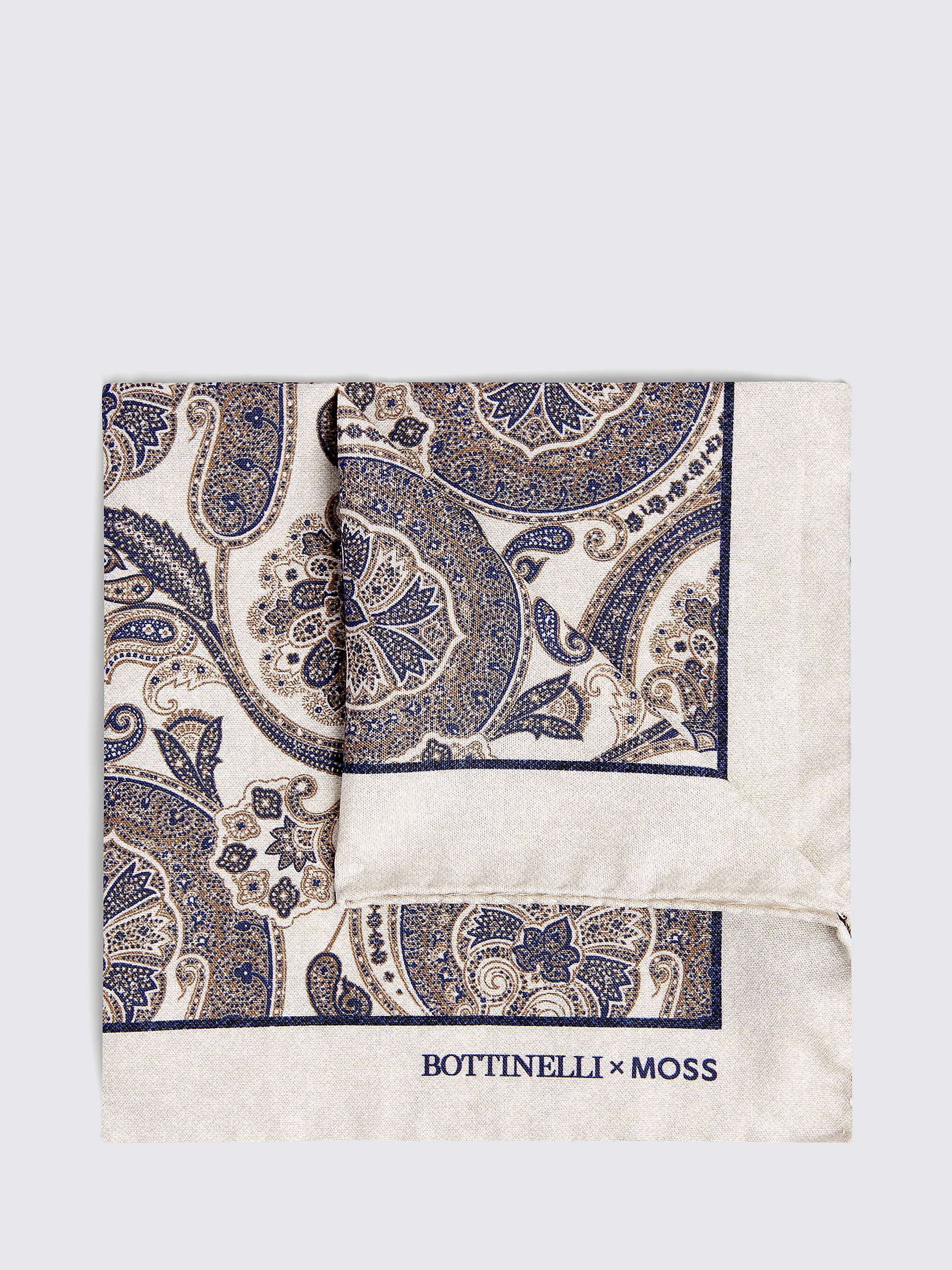 Buy Moss x Bottinelli Paisley Print Silk Pocket Square Online at johnlewis.com