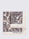 Moss x Bottinelli Paisley Print Silk Pocket Square, Neutral/Multi