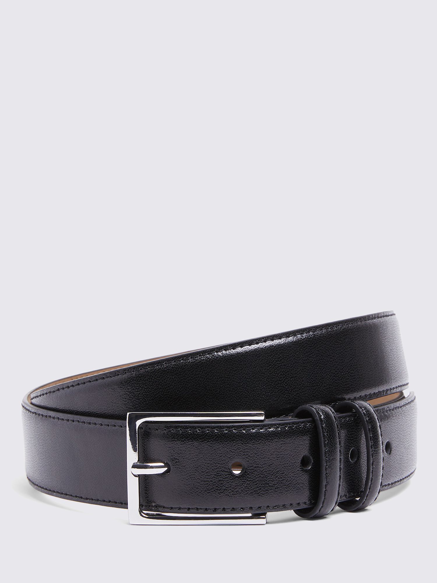Moss Leather Belt, Black, 40R