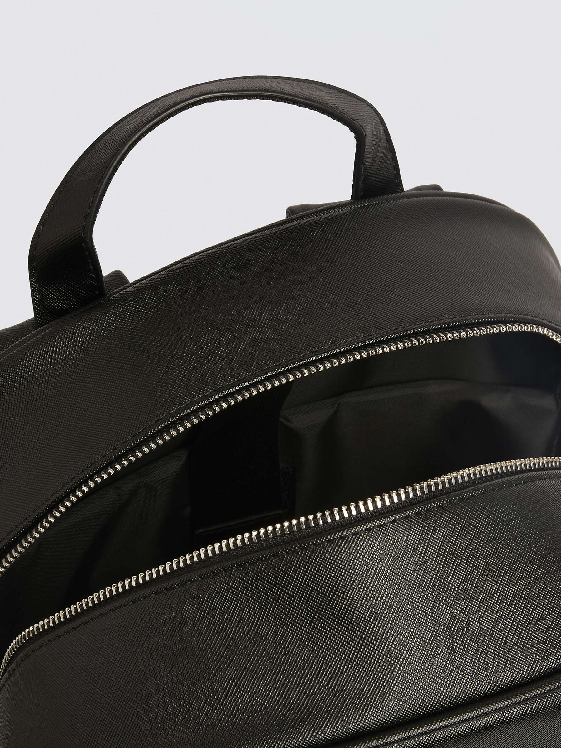 Buy Moss Saffiano Backpack, Black Online at johnlewis.com