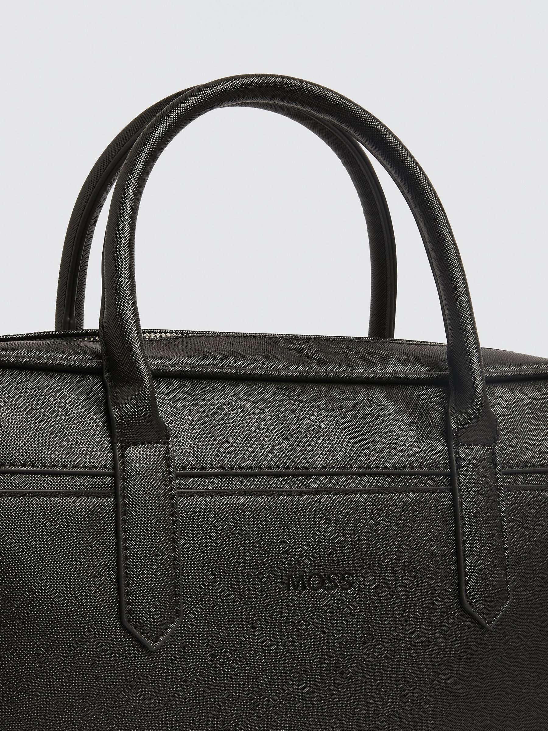 Buy Moss Saffiano Faux Leather Attache Bag, Black Online at johnlewis.com