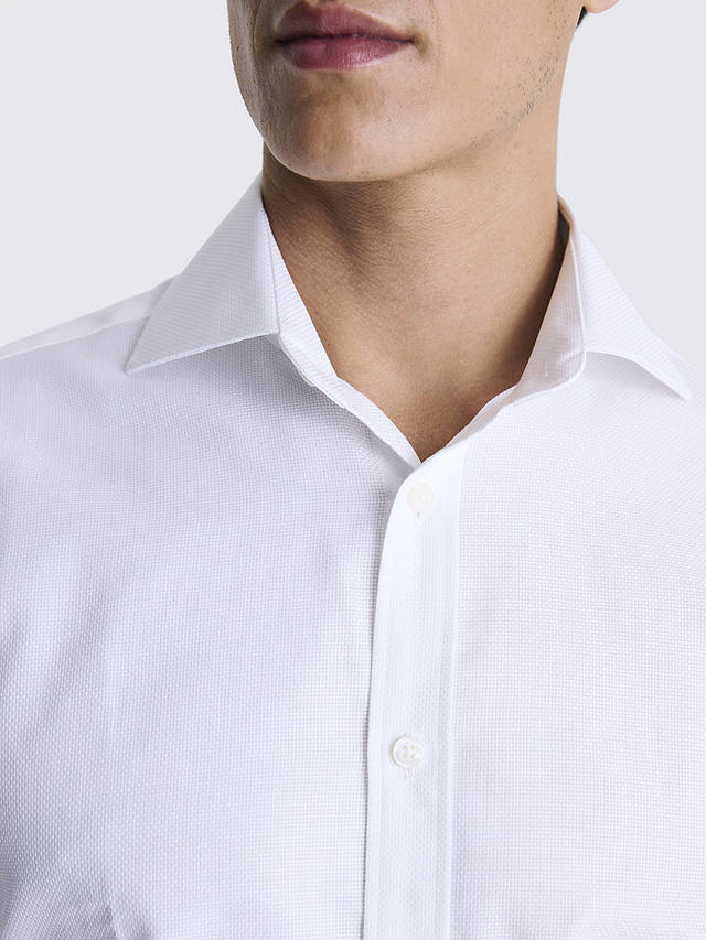 Moss Regular Fit Cotton Dobby Shirt, White