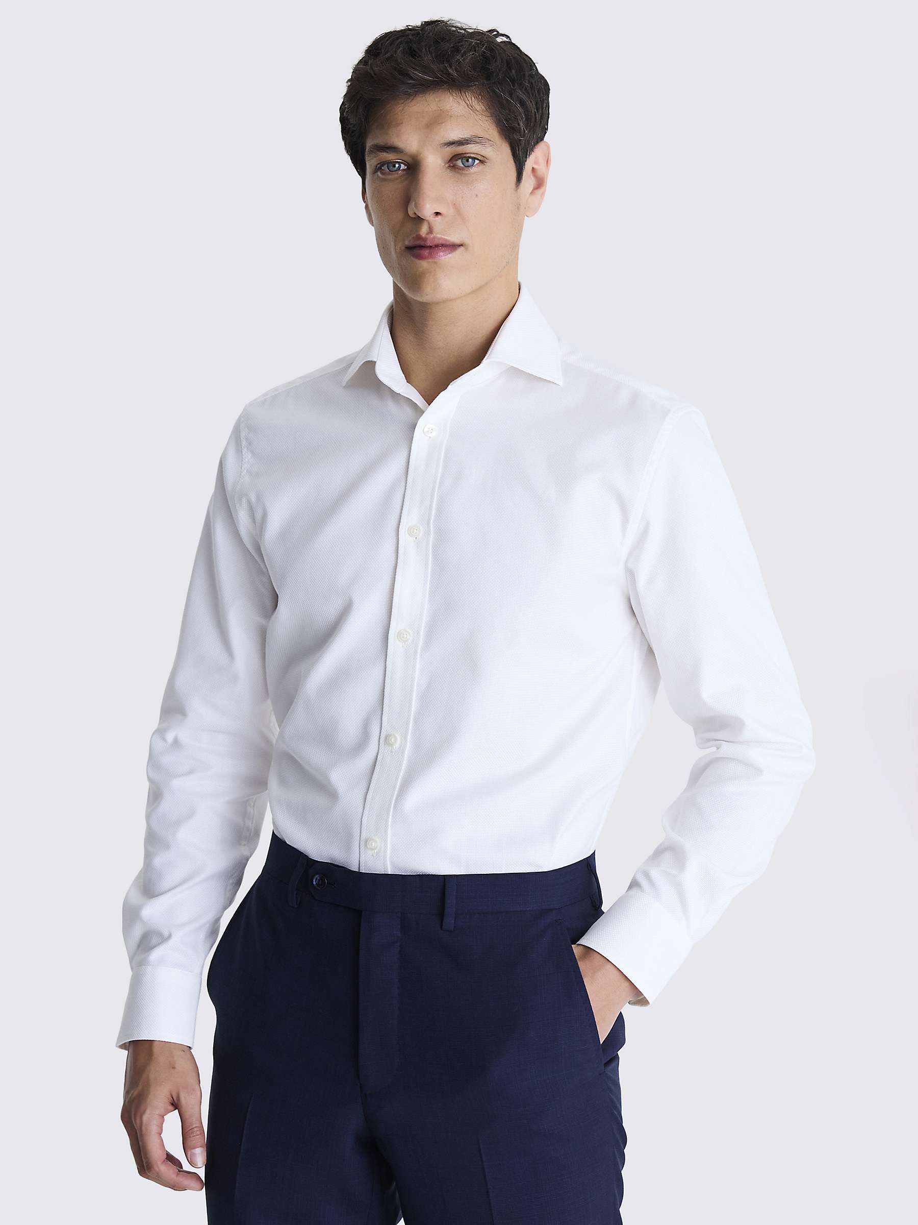 Buy Moss Tailored Single Cuff Cotton Dobby Shirt Online at johnlewis.com