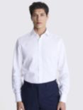 Moss Tailored Fit Royal Oxford Double Cuff Non-Iron Shirt, White