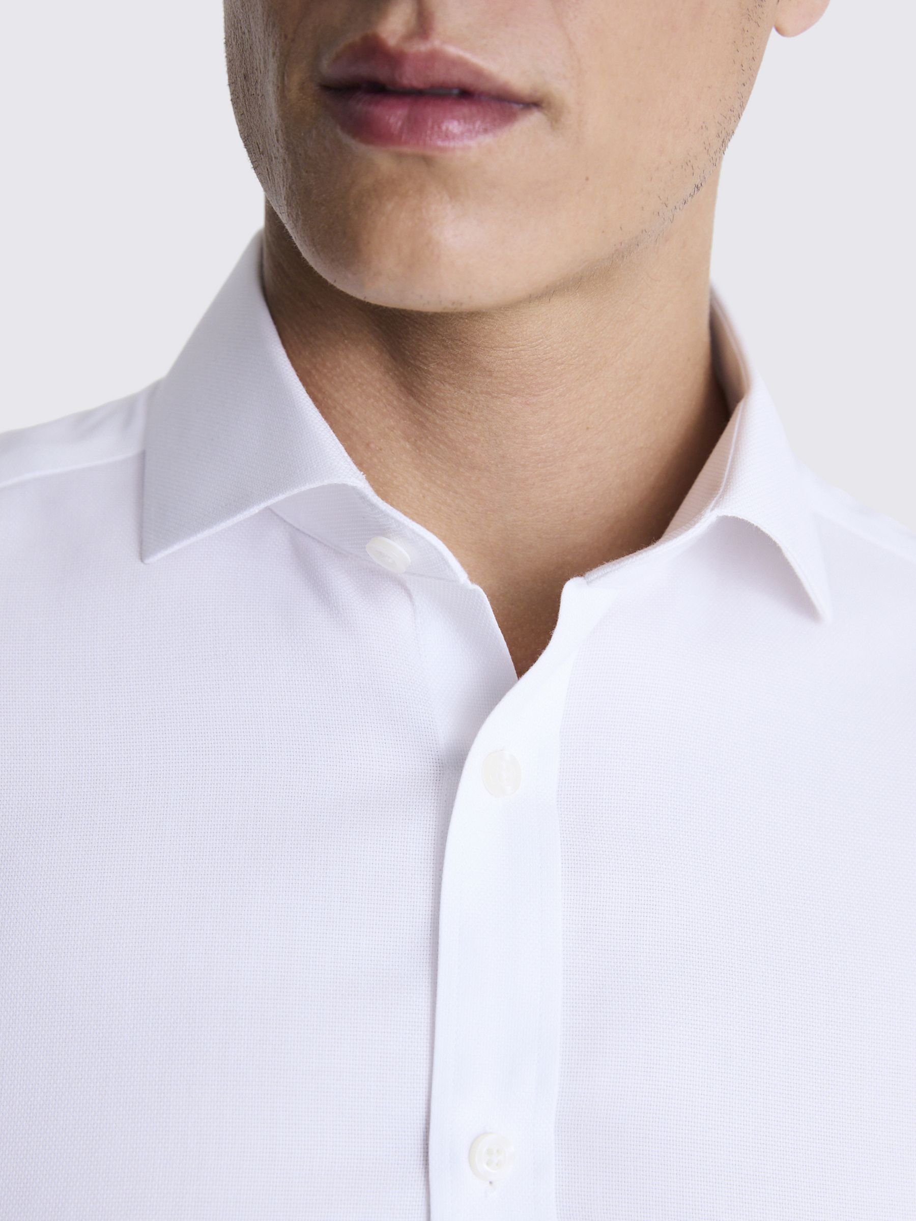 Buy Moss Tailored Fit Royal Oxford Double Cuff Non-Iron Shirt, White Online at johnlewis.com