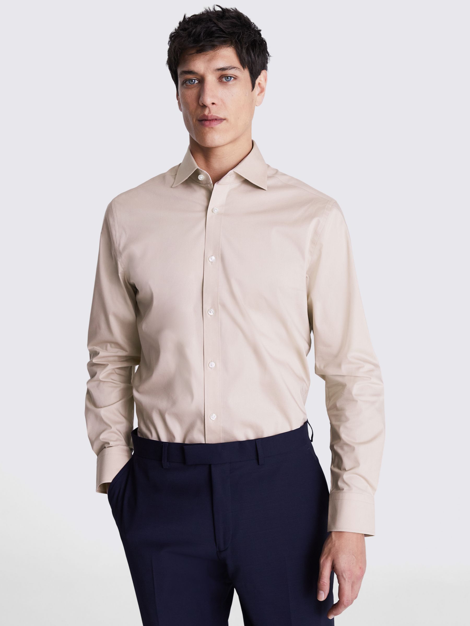 Moss Tailored Stretch Shirt, Dusty Pink