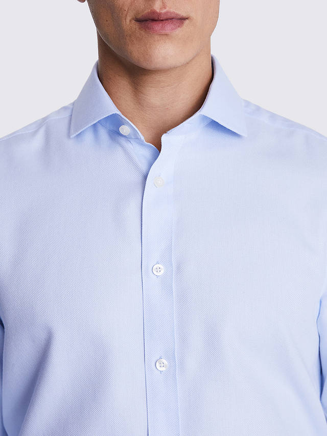 Moss Tailored Fit Oval Textured Non-Iron Shirt, Sky Blue