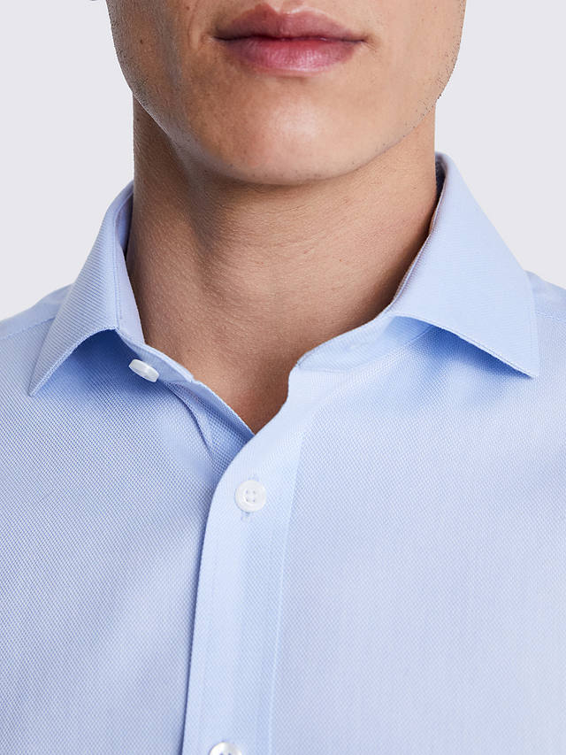Moss Tailored Fit Royal Oxford Non-Iron Shirt, Sky Blue