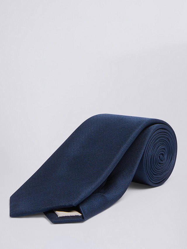 Moss Oxford Silk Tie, Blue