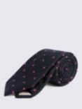 Moss Geometric Silk Tie, Navy/Wine